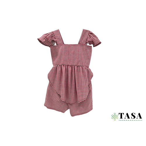 Uşaq geyimi qırmızı zolaqlı